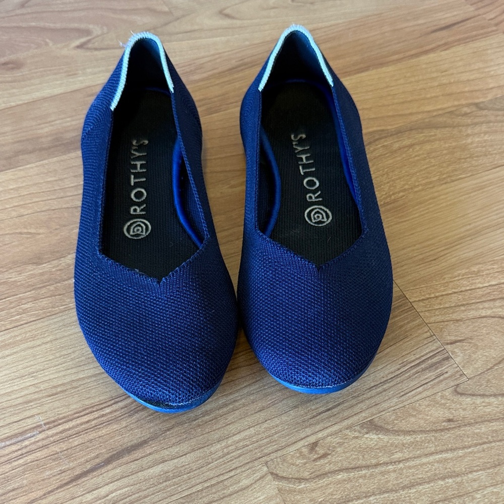 Rothy's Navy Knit Slip-On Flats